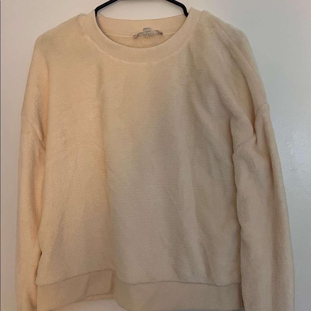 Pink Rose sweater. Large. White